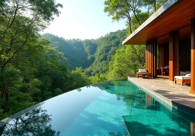 Eco-resort di design integrato nella foresta